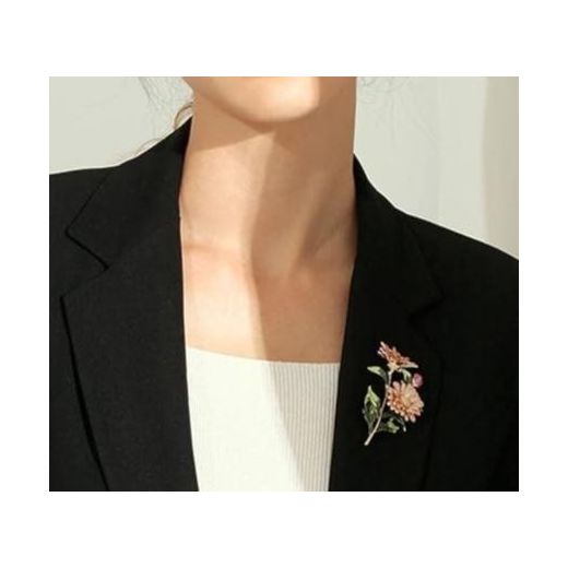 Fashion 4-in-1 GIFT SET: ENAMEL DAISY BROOCH PIN & A PAIR OF HEART-SHAPED EARRINGS IN A JEWELRY BOX + A WRAPPED ARTIFICIAL ROSE FLOWER ALL IN A  GIFT BAG - image 4