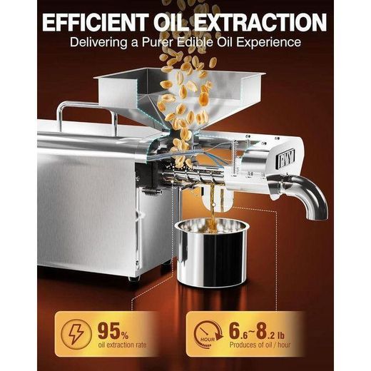Generic Stainless Steel Automatic Oil Extractor Machine – 750W, 5–7kg/hr Seed Press – Digital Temperature Control - image 3