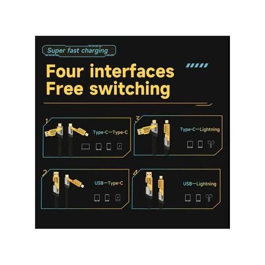 Generic Four ways USB Cable Fast Charging Cable -v2 - image 3