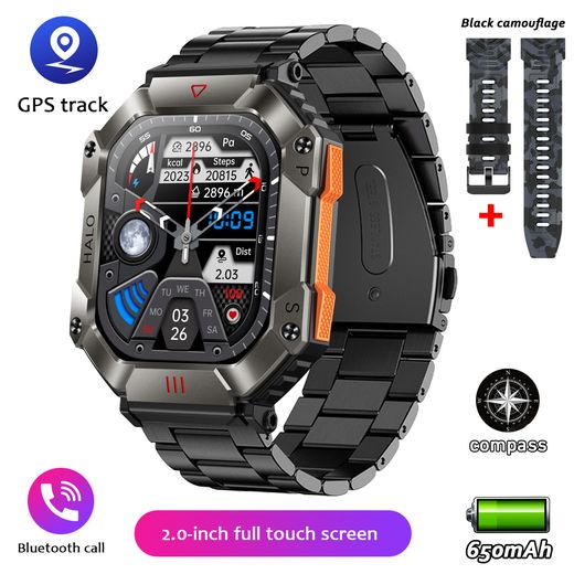Generic 650 MAh Battery GPS Sport Tracker Smart Watch Men Compass 2024 New