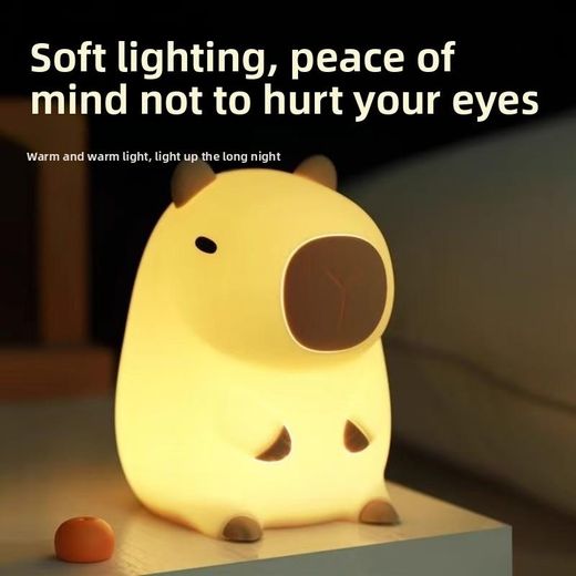 Generic New style Capybara night light ornament - a small gift, guinea pig silicone creative gift decoration, ambient light.