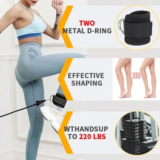Generic Resistance Band Training Set with Ankle Straps – Complete Home Gym Workout Kit for Full-Body Strength Training, Leg & Glute Exercises, Portable Fitness Equipment with Carry Bag - image 2