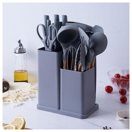 Generic Silicone Non-Stick Cooking Spoon Set – Heat Resistant & Easy to Clean.  (Gray)