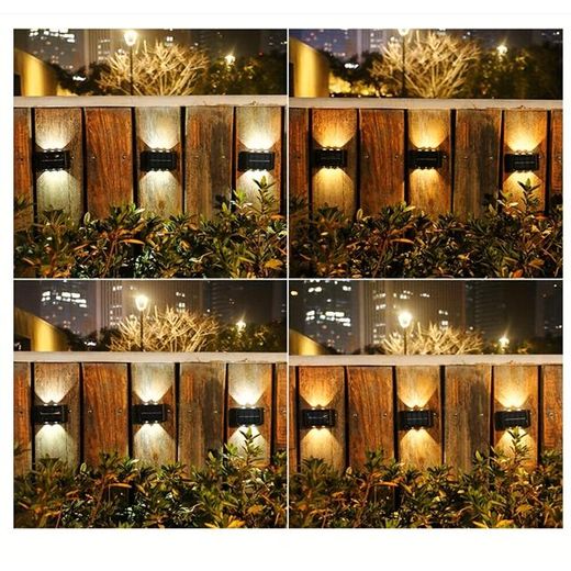 KnMn 2pcs Warm Solar Lights LED Outdoor Sunlight Lamps for Garden Street Landscape Black - image 2