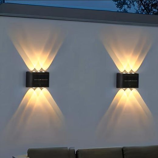 KnMn 2pcs Warm Solar Lights LED Outdoor Sunlight Lamps for Garden Street Landscape Black - image 3