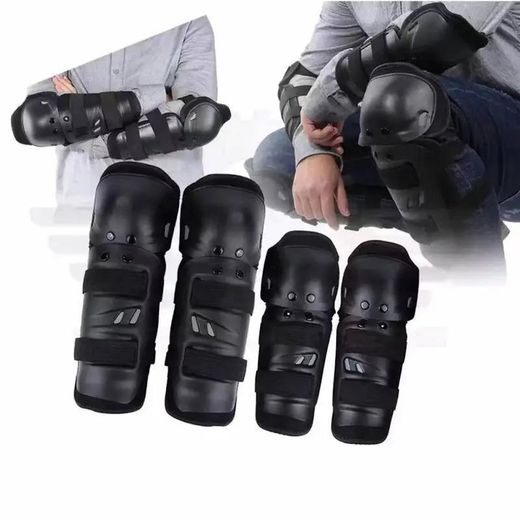 Generic 4 Piece Motorcycle Knee & Elbow Protectors Set Applicable Outdoor Cycling Protective Gear Applicable To Many Scenarios Riding Sports Anti Collision Protection