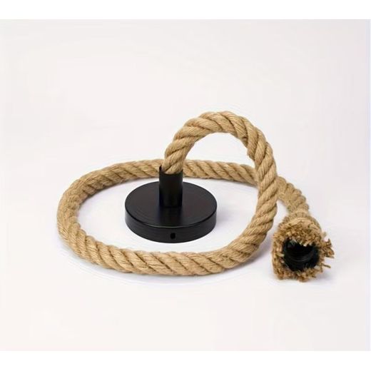 Generic Vintage Industrial  Sisal Rope Pendant Light, E27 Farmhouse Hand-Woven Hanging Lamp Cord Kit, 93.98cm Single Head DIY Ceiling Fixture for Dining Room Bar Cafe Decor (Bulb Not Included). - image 4
