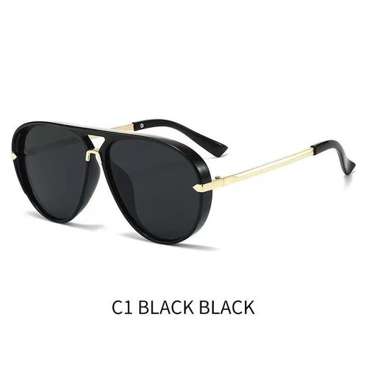Fashion New cross-border European and American sunglasses Joker tide online celebrity with large frame blue mirror retro fluorescent green sunglasses. - image 3