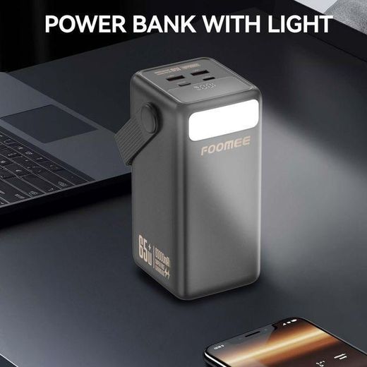 FOOMEE AA65 60000mAh 65w Type-C Fast Charging Power Bank with Flashlight, Digital Display and Built-in Strap, For Laptop - image 4