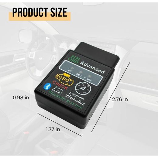 Generic  Car Engine Auto D-iagnostic Scanner Tool,  Blue Tooth OBD2 Check Fault Detector, OBD II Wireless D-iagnostic Code Reader Bluetooth Scan Tool, Universal Professional Auto Engine Fault D-iagnosis T-ester Adapter - image 2