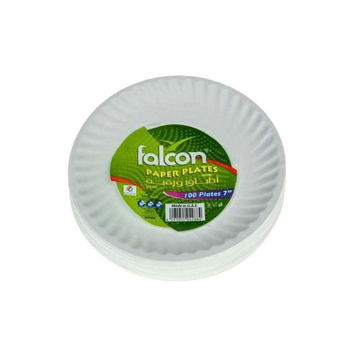 Falcon 100pcs Big Size White Disposable Food Plates