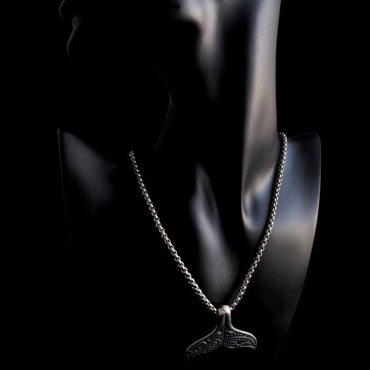 Fashion 2025 new men's and women's models fish tail pendant titanium steel necklace Free Delivery - image 2
