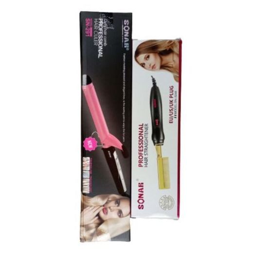 Sonar Professional Durable Hot Comb Straightener And Hair Curler For Curling Hair
