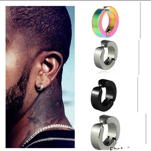 4 PAIRS EARRINGS WITHOUT HOLES UNISEX PUNK HOOP CLIP ON