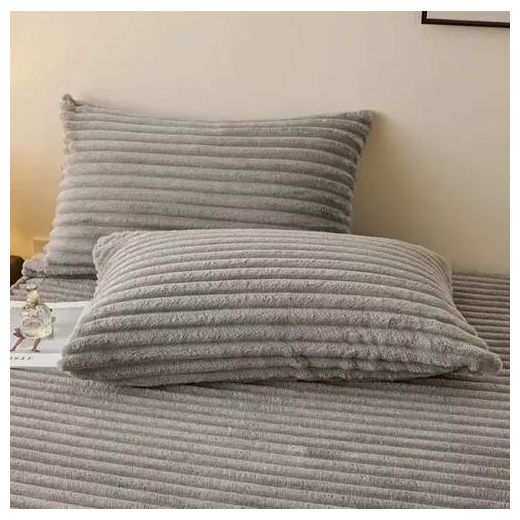 Generic Grey, Striped Fleece Pillowcase