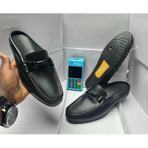 Clarks  Men’s Black Half Shoe – Classic Slip-On Comfort Mule (PT272)
