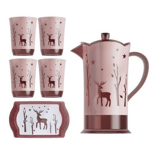 Water Pitcher  Water Jug With 4 Cups and Tray