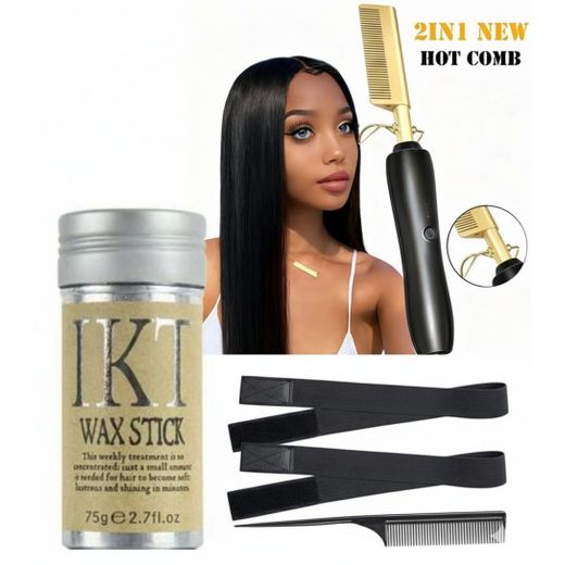 Electric hot comb and stick wax accessorie