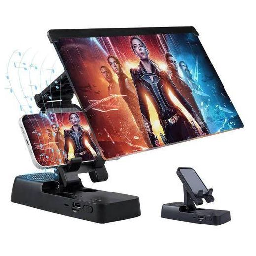 Generic Mobile Phone Screen Magnifier Wireless Plug-in Bluetooth Speaker 3D Screen Amplifier