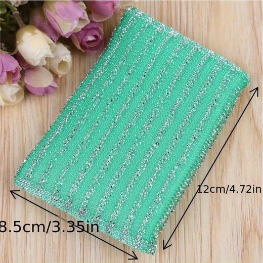 Generic 12pcs Sponge Scrub Pads, Double-sided Reusable Thickened Sponge Pads for Cleaning Kitchen Utensils - image 2