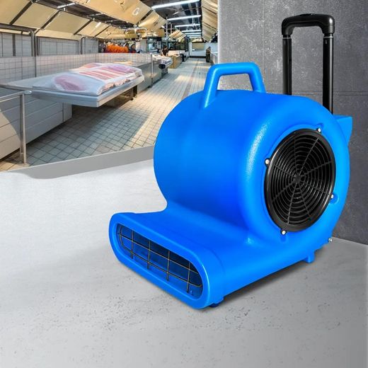 3-Speed Commercial Floor Dryer / Air Blower Carpet Drying Fan with Trolley Handle (Blue)