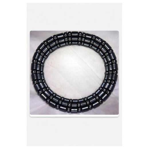 Unisex Black Braided wrist 3pcs Bead Bracelet