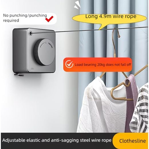 Generic Wall Mounted Clothes Drying Line for Bathroom Balcony. Indoor Outdoor Heavy Duty Clothes Hanger Rack