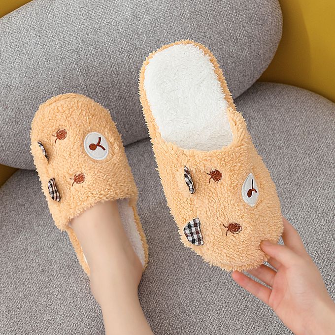 product_image_name-Fashion-Soft Warm Fuzzy Cozy Ladies Men Indoor Slippers-1