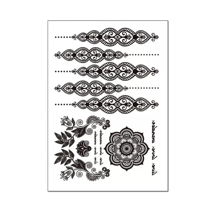 product_image_name-Maestro Makeover-Black Henna Design Temporary Body Art Tattoo Sticker-1