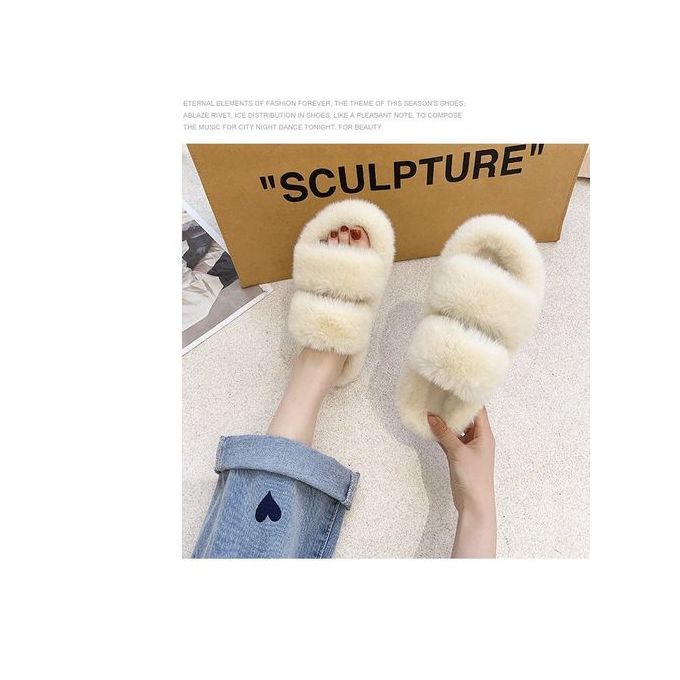 White fluffy shoes deals