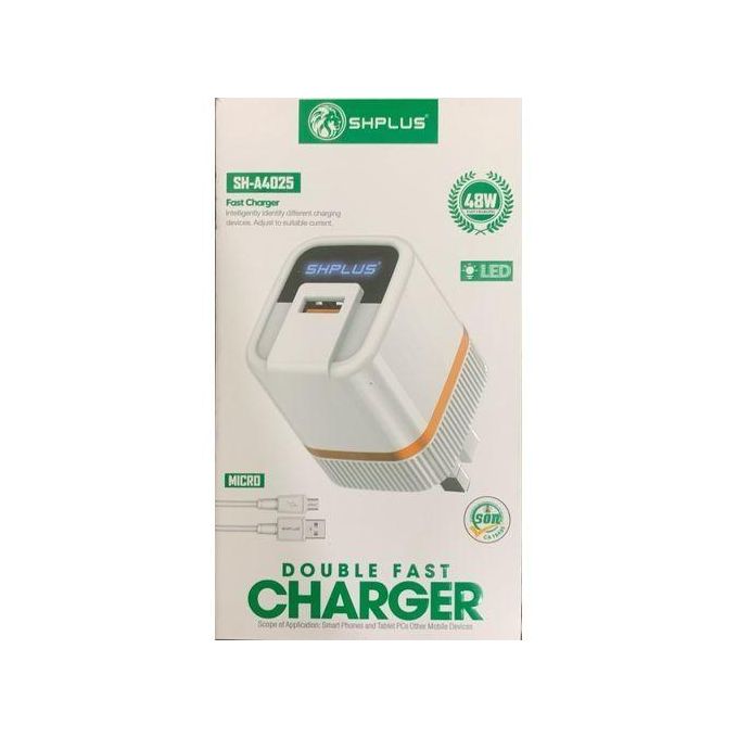 SHPLUS 48W IQ DOUBLE FAST CHARGER With LED DISPLAY