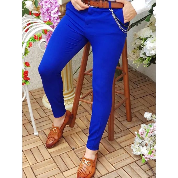 Fashion Business Casual Plaid Pants Men Straight Cut Checkered Pants  Fashion Print Slim | Jumia Nigeria