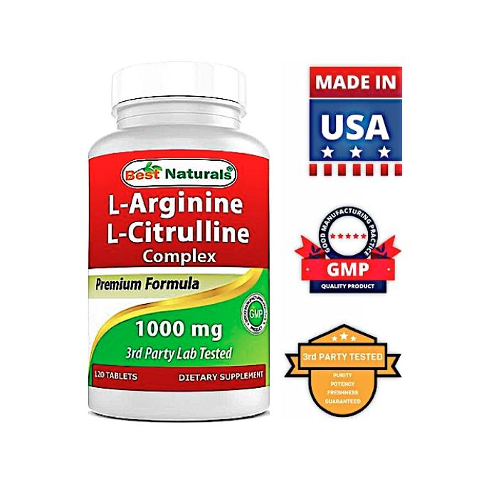 l arginine l citrulline complex premium formula 1000mg 120 caps