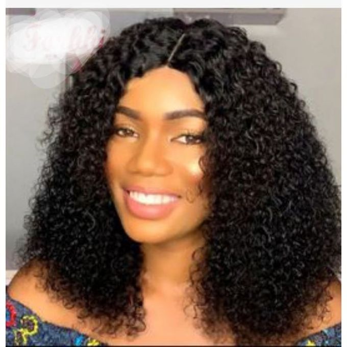 Bouncy Curly Wig With Closure Natural Colour