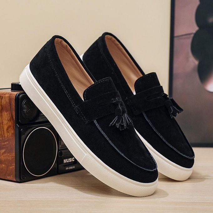 product_image_name-Fashion-Men's PU Leather Suede Formal Flat Business Leather Shoes Loafers Italian Official Black-1