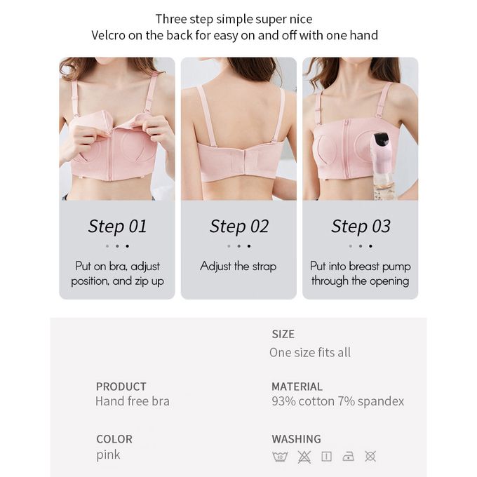 Hands Free Pumping Bra, Adjustable Breast-pumps Holding And Zipper