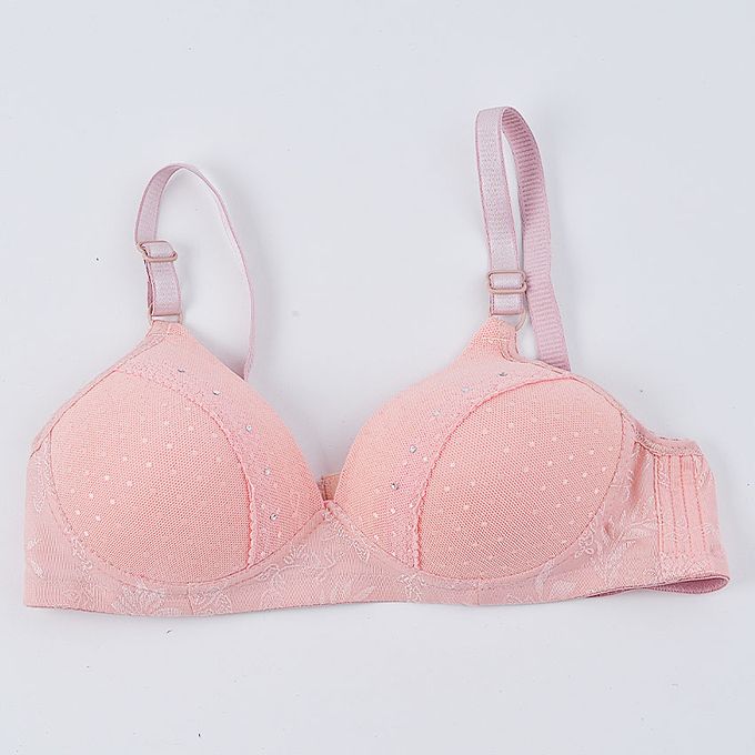 Generic Chuns Women Lace Embroidered Sexy Padded Bra - Pink
