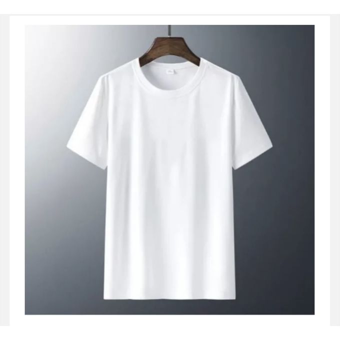 High Quality Plain White Round Neck T - Shirt