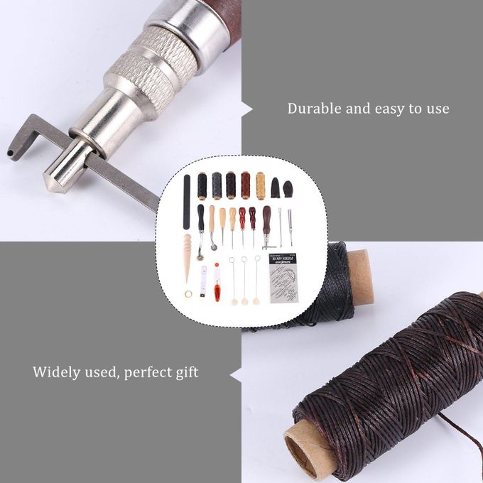 31 Pcs Leather Sewing Tools Diy Leather Craft Tools Hand Stitching Tool Set  With Groover Awl Waxed