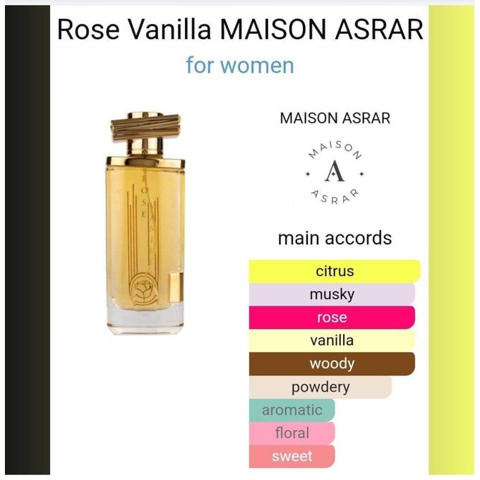 Maison asrar ROSE Vanilla 香水 110ml Generic Maison Asrar Rose Vanilla Eau de Parfum for women.