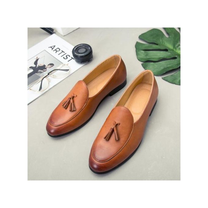 leather slip on mens shoes