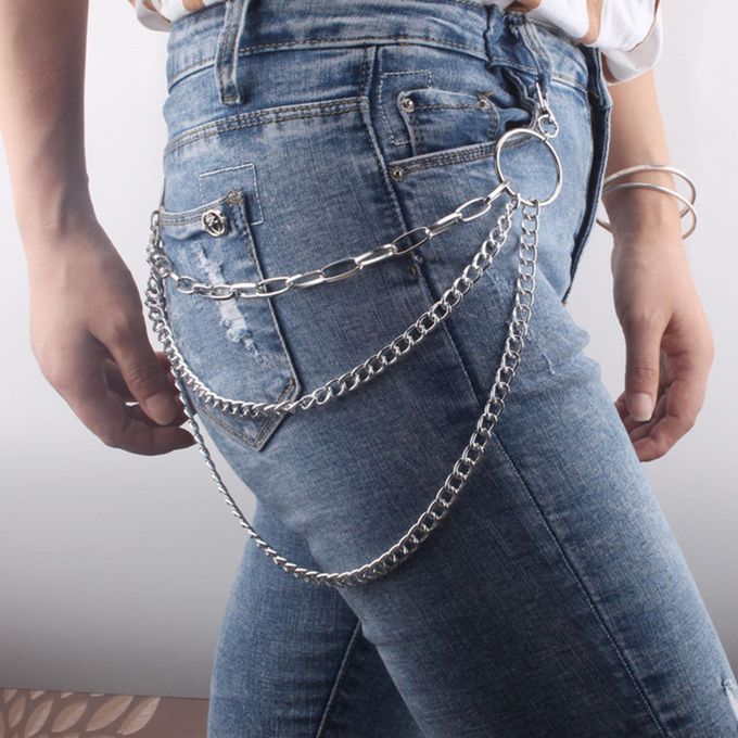 Generic Hip Hop Pants Jean Chain Goth Punk Trousers Chains Wallet