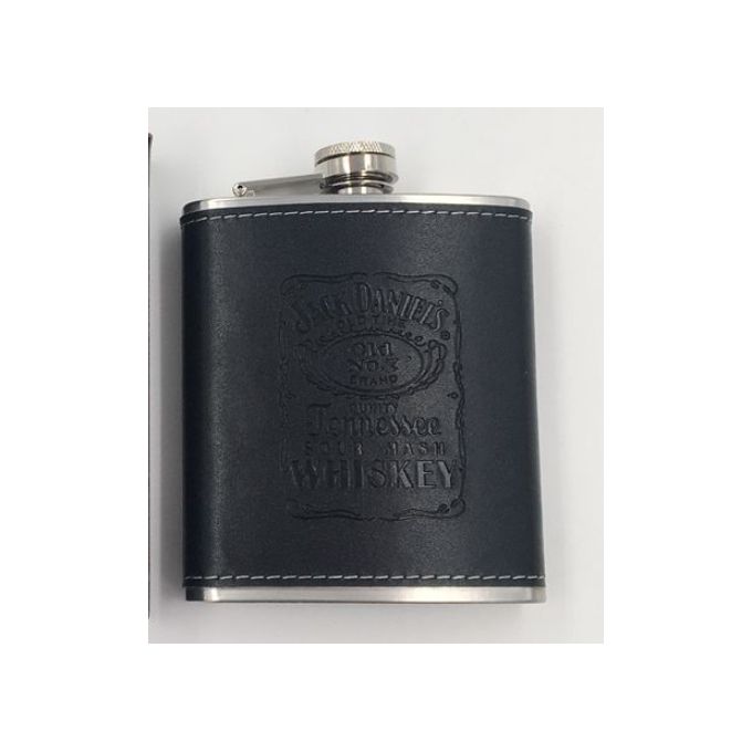 product_image_name-Generic-Stainless Steel Leather Classic Hip Flask - Black-1