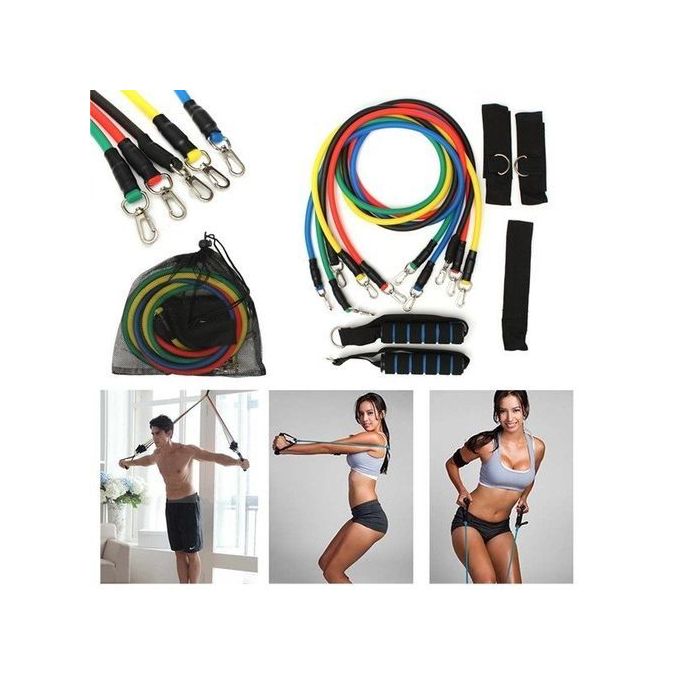 DUYAER® 11 PCS Résistance exercice Band Set Yoga Pilates Abs Fitness