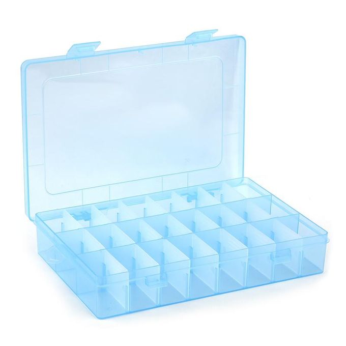 24 Grids Transparent Plastic Embroidery Floss Storage Box Floss Bobbins  Beads Storage Organizer