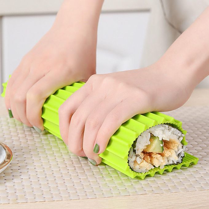 Generic Beginner-friendly Sushi Mat Premium Non-stick Silicone Sushi  Rolling Grass Green