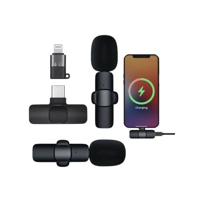 K9 Dual Wireless Lavalier Microphone Lapel Mic System for