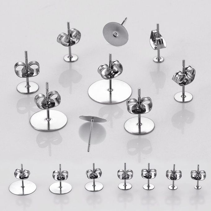 Generic 100pcs Stainless Steel Earring Studs for Jewelry Making