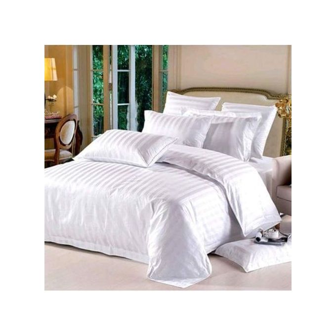 product_image_name-Generic-Duvet +Bedsheets, 2 Pillowcases+ 2 Pillows Stripe White-1