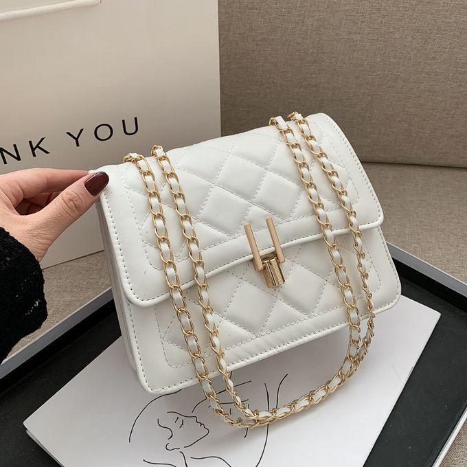 product_image_name-Fashion-Ladies Mini Leather Hand Bag - White-1